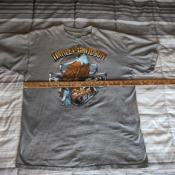 VTG 1990 Harley Davidson 3D Emblem T Shirt XL Single Stitch 90s Eagle Shield - Picture 10 of 11